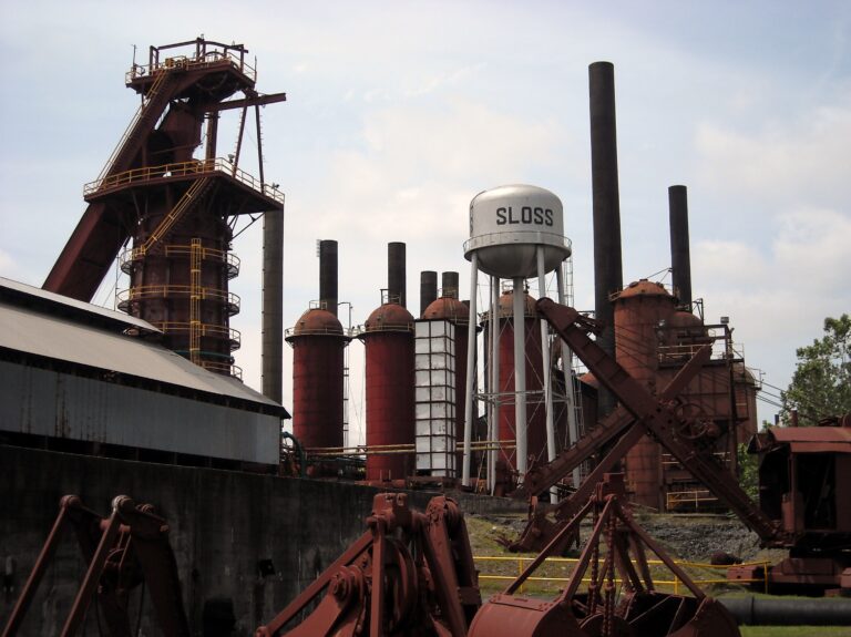 Exterior of Sloss Furnaces in Birmingham, Alabama.